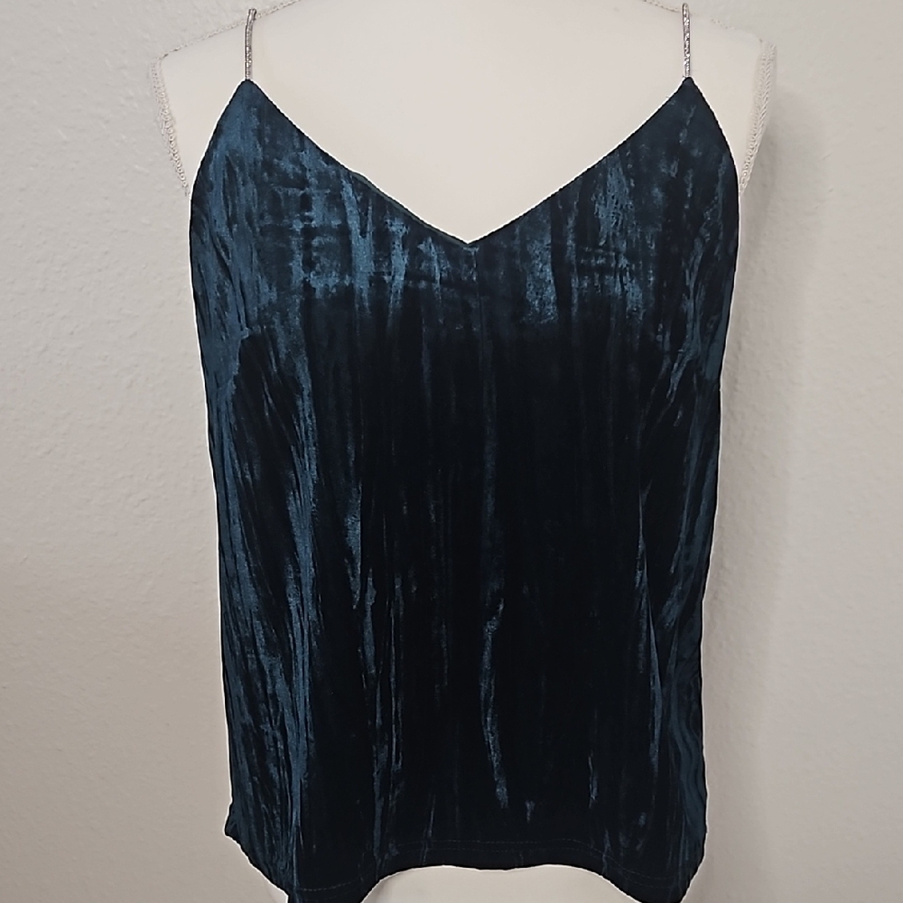 Rachel Zoe Green Fitted Spaghetti Strap V-Neck Camisole - Picture 4 of 8